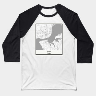 Map of Lisbon - Portugal Baseball T-Shirt